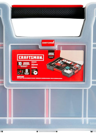 CRAFTSMAN Storage Organizer, Small Parts Organizer, 3-Packs with 10-Compartments, Lid Includes Secure Latch (CMST60964M)