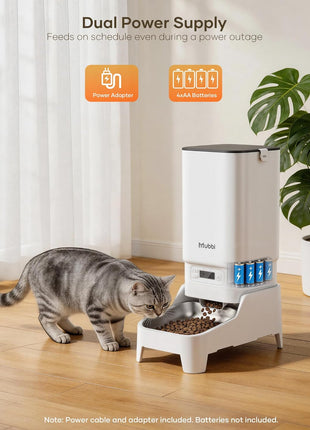 Automatic Cat Feeder with Camera - 7L/29 Cups Auto Dog Feeder with Large Food Tray & 1080P Night Vision, Elevated Bowl, 2-Way Audio, 10s Voice Recording, 5G WiFi Timed Cat Food Dispenser, 1-15 Meals