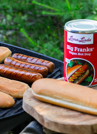 Vegan Hot Dogs Plant-Based Meat Alternative - Loma Linda Big Franks Variety Pack, 15oz Cans (12 Pack) - High Protein Meatless Franks for Grilling & Cooking - Vegetarian, Non-GMO, Soy Protein