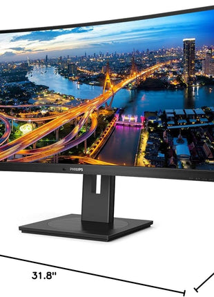Philips 346B1C Ultrawide 34 inch Curved Monitor, UltraWide QHD 2K, USB-C and Built-in KVM Switch