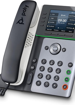 Poly Edge E350 IP Phone - Corded - Corded/Cordless - Wi-Fi, Bluetooth, NFC - 3 Multiple Conferencing - Desktop, Wall Mountable - Black - TAA Compliant - VoIP - 3.5 inch LCD - IEEE 802.11a/b/g/n/ac - 2 x N