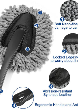 Car Interior Duster Detail Brush Cleaning Gel Kit, Soft Dash Vent Dusting Slime Putty Detailing Brushes Accessories Essentials Supplies Tools for Auto,Truck,SUV,RV