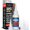 Starbond Medium Super Glue Pro Kit (2 oz) ? Strong, Fast-Bonding CA Glue (Cyanoacrylate Adhesive) ? with Clog-Resistant Cap, Microtips & Extra Nozzle for Quick Fixes, Woodworking, Hobby Models