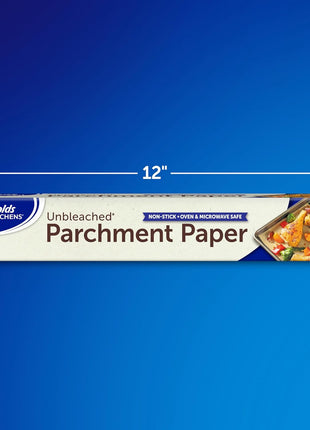 Reynolds Kitchens Unbleached Parchment Paper Roll, Non Stick Parchment Paper for Cooking and Baking, Oven Safe up to 425 Degrees, Chlorine-Free, 45 Feet x 12 Inches, 45 Total Sq. Ft.