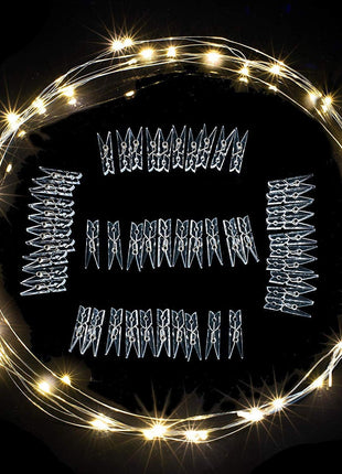 LECLSTAR Photo Clip String Lights 17Ft - 50 LED Fairy String Lights with 50 Clear Clips for Hanging Pictures, Photo String Lights with Clips - Perfect Dorm Bedroom Wall Decor Wedding Decorations