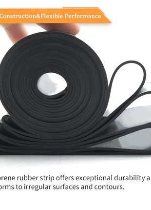 DOBTIM Neoprene Rubber Strips 1/16 (.062) inch Thick X 2 inch Wide X 10'Long, Solid Rubber Rolls Use for Gaskets DIY Material, Supports, Leveling, Sealing, Bumpers, Abrasion, Flooring, Black