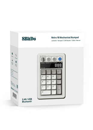 8BitDo Retro 18 Mechanical Numpad, Supports Calculator Mode, Bluetooth/2.4G/Wired Numpad for Windows and Android - M Edition
