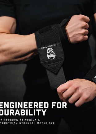 Gymreapers Weightlifting Wrist Wraps (IPF Approved) Professional Quality Wrist Support with Heavy Duty Thumb Loop - Best Wrap for Powerlifting Competition, Strength Training, Bodybuilding