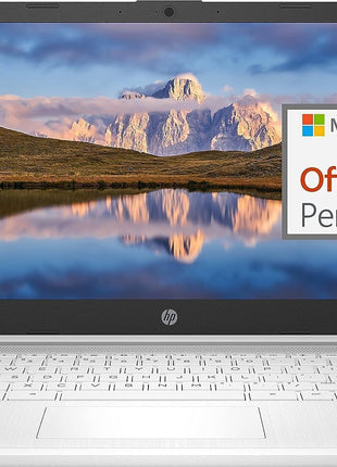 HP 14" Ultral Light Laptop for Students and Business, Intel Quad-Core, 8GB RAM, 192GB Storage(64GB eMMC+128GB Ghost Manta SD Card), 1 Year Office 365, USB C, Win 11 S