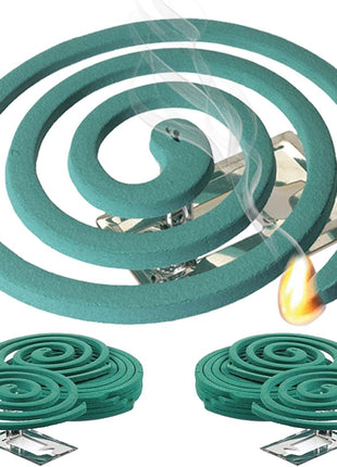 W4W Mosquito Repellent Coils - Outdoor Use Reaches Up to 10 feet - Each Burns for 5-7 Hours (Three Pack Contains 12 coils & 6 Stands)