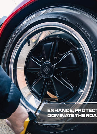 Blackline Car Care - Blackout Trim & Tire Dressing - Best Tire Shine No Sling Formula - Water Based Protection for Car Tires & Trim - Safe for Cars, Trucks, SUVs & More - 16 fl oz