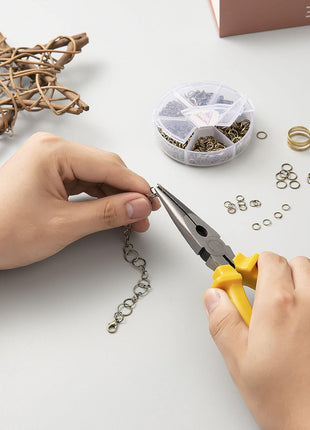 Handyman Crafts Jump Rings Kit With1000PCS Open Jump Rings 40PCS 12mm Lobster Clasps and Jump Rings Opener for Jewelry Making Keychains and Necklace Repair (Gold)