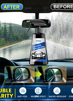 Water Repellent & Anti Fog Spray for Car Windscreen, Windows, Mirrors, Goggles, Helmets - Waterproof Defogger Spray for Automotive Glasses - Pack of 2