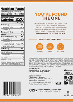 ONE Maple Glazed Doughnut Protein Bars, 20g Protein, Gluten Free, 12 ct | 20g Protein, 1g Sugar, Protein Snack for Breakfast, Workout and Travel, 12 Snack Bars with Whey Protein Isolate