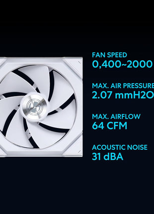 Lian Li UNI Fan SL Wireless (Reverse Blade) 120mm ARGB Fan - Triple Pack - 2.4 GHz Wireless Signal for RGB & Fans Control - Daisy-Chain Design - Controller Included and Required - White (12RSL1W3W)