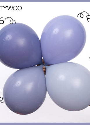 PartyWoo Dusty Blue Balloons, 120 pcs Boho Blue Balloons Different Sizes Pack of 18 Inch 12 Inch 10 Inch 5 Inch Slate for Balloon Garland or Balloon Arch as Party Decorations, Blue F16