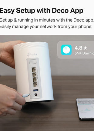 TP-Link Deco 7 Pro BE63 Tri-Band WiFi 7 BE10000 Whole Home Mesh System - 6-Stream 10 Gbps, 4x2.5G Ports Wired Backhaul, 4X Smart Internal Antennas, VPN, HomeShield, Free Expert Support (3-Pack)