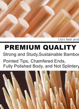 HOPELF 6 inch Natural Bamboo Skewers for BBQ 1/4Appetiser 1/4Fruit 1/4Cocktail 1/4Kabob 1/4Chocolate Fountain 1/4Grilling 1/4Barbecue 1/4Kitchen 1/4Crafting and Party. 脦娄=4mm, More Size Choices 8 inch/10 inch/12 inch/14 inch/16 inch/30 inch(100 PCS)