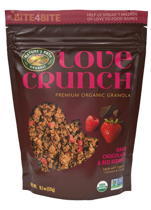 Love Crunch Organic Dark Chocolate & Red Berries Granola, 11.5 oz (Pack of 1), Vegan, Non-GMO, Fair Trade, by Nature's Path