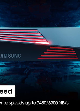 Samsung SSD 990 PRO with Heatsink 1TB, NVMe M.2, Up to 7,450MB/s | NVMe Internal Solid State Hard Drive best for PlayStation 5 (PS5 SSD) Console Expansion (MZ-V9P1T0CW)