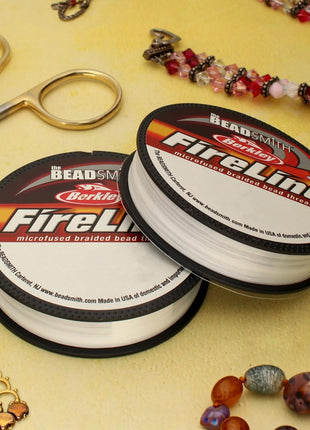 The Beadsmith Fireline by Berkley – Micro-Fused Braided Thread – 6lb. Test, 006 inch/.15mm Diameter, 50 Yard Spool, Crystal Color – Super Strong Stringing Material for Jewelry Making and Bead Weaving