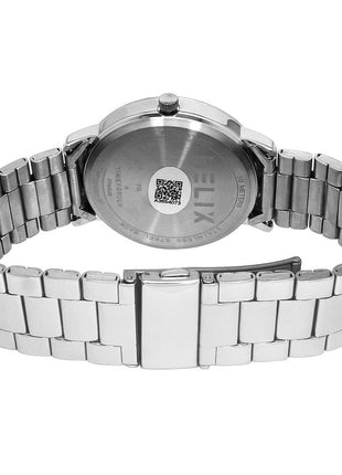 Helix by Timex Analog Watch for Man with Black Round Dial & Silver Stainless Steel Bracelet Band Water Resistant Men's Wrist Watches - TW053HG01