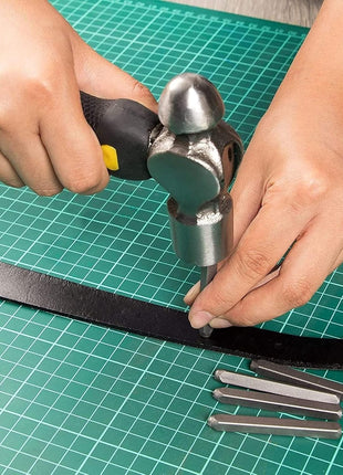 Juvale Metal Stamping Hammer - Leather Stamp Hammer for Jewelry Metal Stamping Tools & Crafts - Dual-Sided Grooved Grip for Precise Crafting - 1 Lb, 6 In, Black