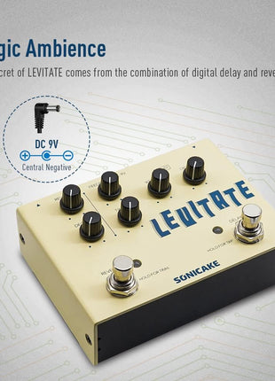 SONICAKE Delay Reverb 2 in 1 Guitar Effects Pedal Digital Levitate