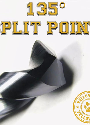 Yellow Paw 1/2 Inch Drill Bit for Metal - Industrial Grade M35 Cobalt with TiAIN Coating - 1/2 inch Diameter & 6 inch Length - 4 inch Working Length - 135 Degree Split Point