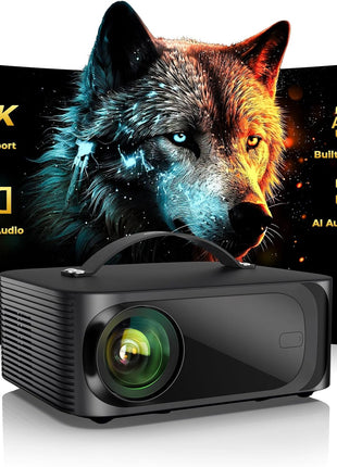 [Official Licensed APPs/2500 ANSI] Outdoor-Projector-4K with Wifi6 and Bluetooth, Smart TV OS & DoIby Audio, Portable Projector with YouTube/PrimeVideo, ONOAYO 1080P Proyector with 300 ''Display