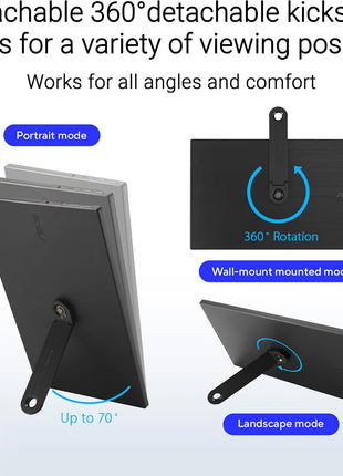 ASUS ZenScreen 15.6" Portable Monitor for Laptop (MB169CK) - Dual USB-C, Mini-HDMI, Plug & Play External Screen for Travel Dual Setup, Full HD, IPS, Anti-Glare Surface, 360° Kickstand, 3yr Warranty