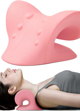 RESTCLOUD Neck and Shoulder Relaxer, Cervical Traction Device for TMJ Pain Relief and Cervical Spine Alignment, Chiropractic Pillow Neck Stretcher (Blue)