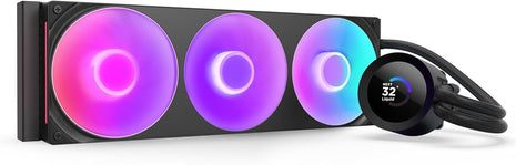 NZXT Kraken Plus 360 RGB – AIO CPU Liquid Cooler – 360mm Radiator – F360 RGB Core Single Frame Fan – Customizable 1.54 inch Square LCD – AMD® AM5, AM4 – Intel® LGA 1851/1700, 1200/115X – Black