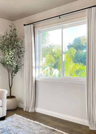 INOVADAY 100% Blackout Curtains for Bedroom, Black Out Curtains 84 Inch Long, Clip Rings Linen Blackout Drapes, Thermal Insulated Room Darkening for Living Room, 2 Panels   Beige,W50xL84