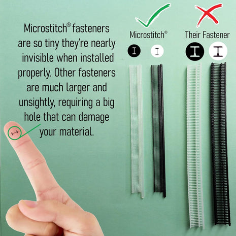 MicroStitch® All‐in‐One Tagging Gun Kit – Ultra‐Fine Needle Tagger with Black/White & Color Fasteners – Fabric‐Safe for Clothing Repairs, Quilting, Crafts, and DIY Projects (Black & White)