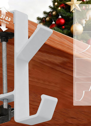 Fireplace Stocking and Garland Hanger, 2 in 1 Mantel Hanger for Garland, Fireplace Stocking Holders for Mantle Garland Hooks for Xmas Holiday Home Party Decoration,Fits 0.31"-3.5"Mantles (White, 3)