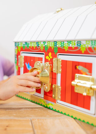 Melissa & Doug Latches Barn Toy Sensory Activity, Doors and Locks Toy, Farm Animals, for Kids Ages 3+