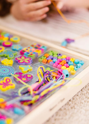 Melissa & Doug Created by Me! Bead Bouquet Deluxe Wooden Bead Set with 220+ Beads for Jewelry-Making Kits for Kids 4+ - FSC Certified