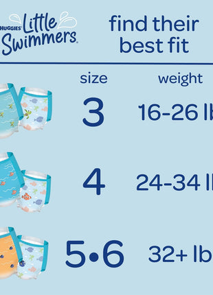 Huggies Little Swimmers Swim Diapers Size 5-6, 17 Count