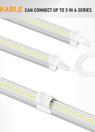 ONLYLUX 8ft LED Shop Light, 8' 100W 15000lm 6000K (12 Pack), 8 Foot Linkable led Shop Lights with Plug Fixture for Garage Workshop, T8 LED Tube Lights, High Output,
