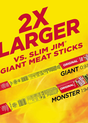 Slim Jim Monster Smoked Meat Sticks, Original Flavor, High Protein Easter Basket Stuffer for Men, 1.94 oz. (18 Count)