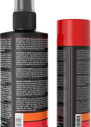 K&N Air Filter Cleaning Kit: Squeeze Bottle Filter Cleaner and Red Oil Kit; Restores Engine Air Filter Performance; Service Kit-99-5050