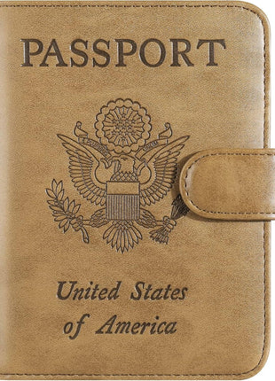 Passport Holder Cover Wallet RFID Blocking Leather Card Case Travel Accessories for Women Men (Pink)