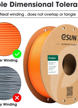 eSUN PLA Basic Filament 1.75mm, 3D Printer Filament High Speed PLA for Fast Printing, 1KG Spool (2.2 LBS) 3D Printing Filament for High Speed 3D Printers, Orange
