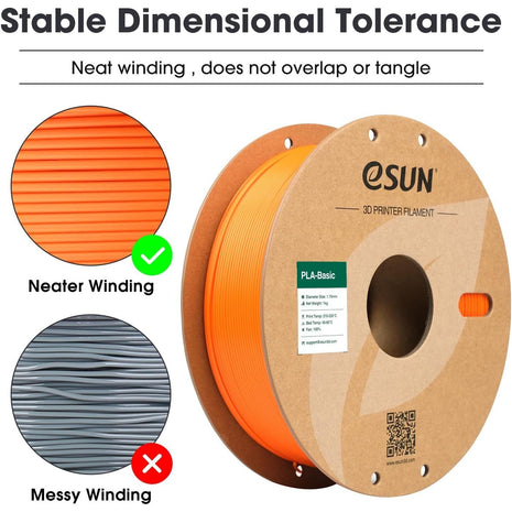 eSUN PLA Basic Filament 1.75mm, 3D Printer Filament High Speed PLA for Fast Printing, 1KG Spool (2.2 LBS) 3D Printing Filament for High Speed 3D Printers, Orange