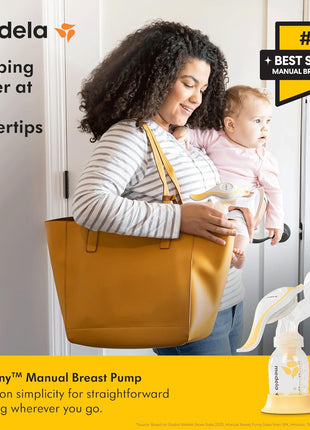 Medela Manual breast pump with Flex Shields Harmony Single Hand for More Comfort and Expressing More Milk