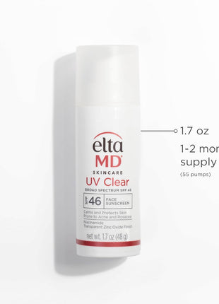 EltaMD UV Clear Face Sunscreen SPF, Oil-Free Sunscreen with Zinc Oxide, Dermatologist Recommended