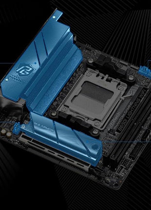 ASRock B650I Lightning WiFi AMD AM5 Mini-ITX Motherboard, Supports AMD Ryzen 9000/8000/7000 Series Processors, DDR5 7200+ (OC), PCIe 5.0 M.2, 2.5G LAN, WiFi 6E, 8+2+1 Power Phase