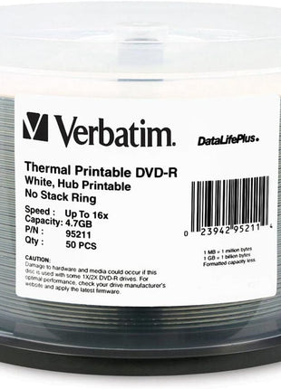 Verbatim 95211 DVD-R Optical Disc, White
