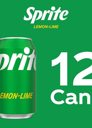 Sprite Lemon Lime Soda Soft Drinks, 12 fl oz, 12 Pack,Cans